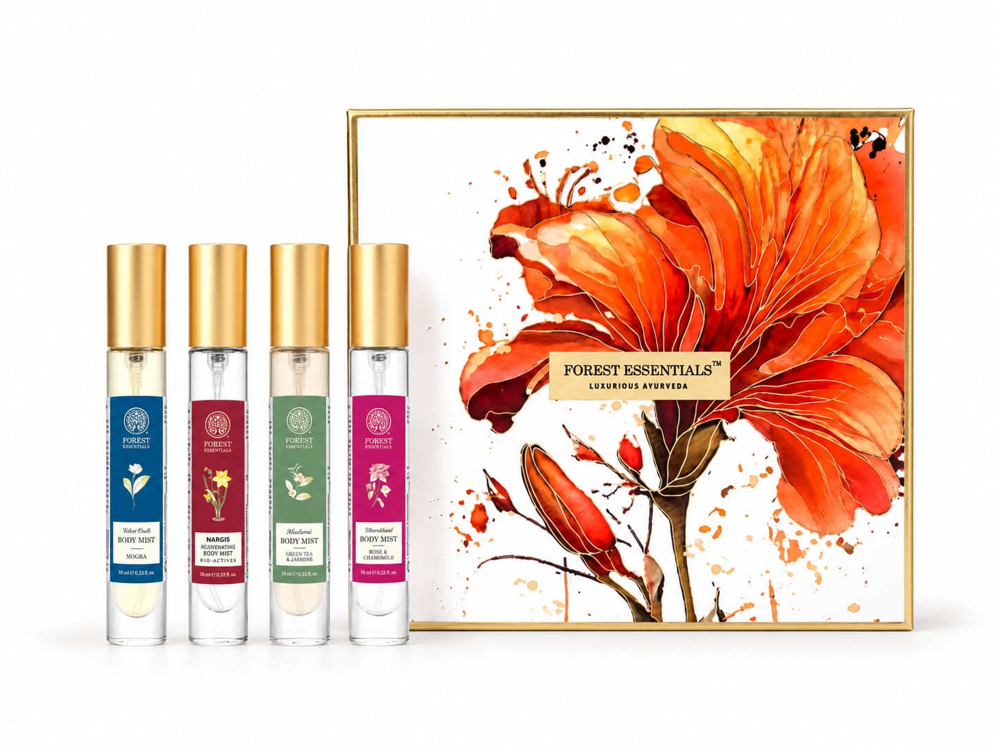 Forest Essentials – Luxury Body Mist Gift Set 4 × 10ml