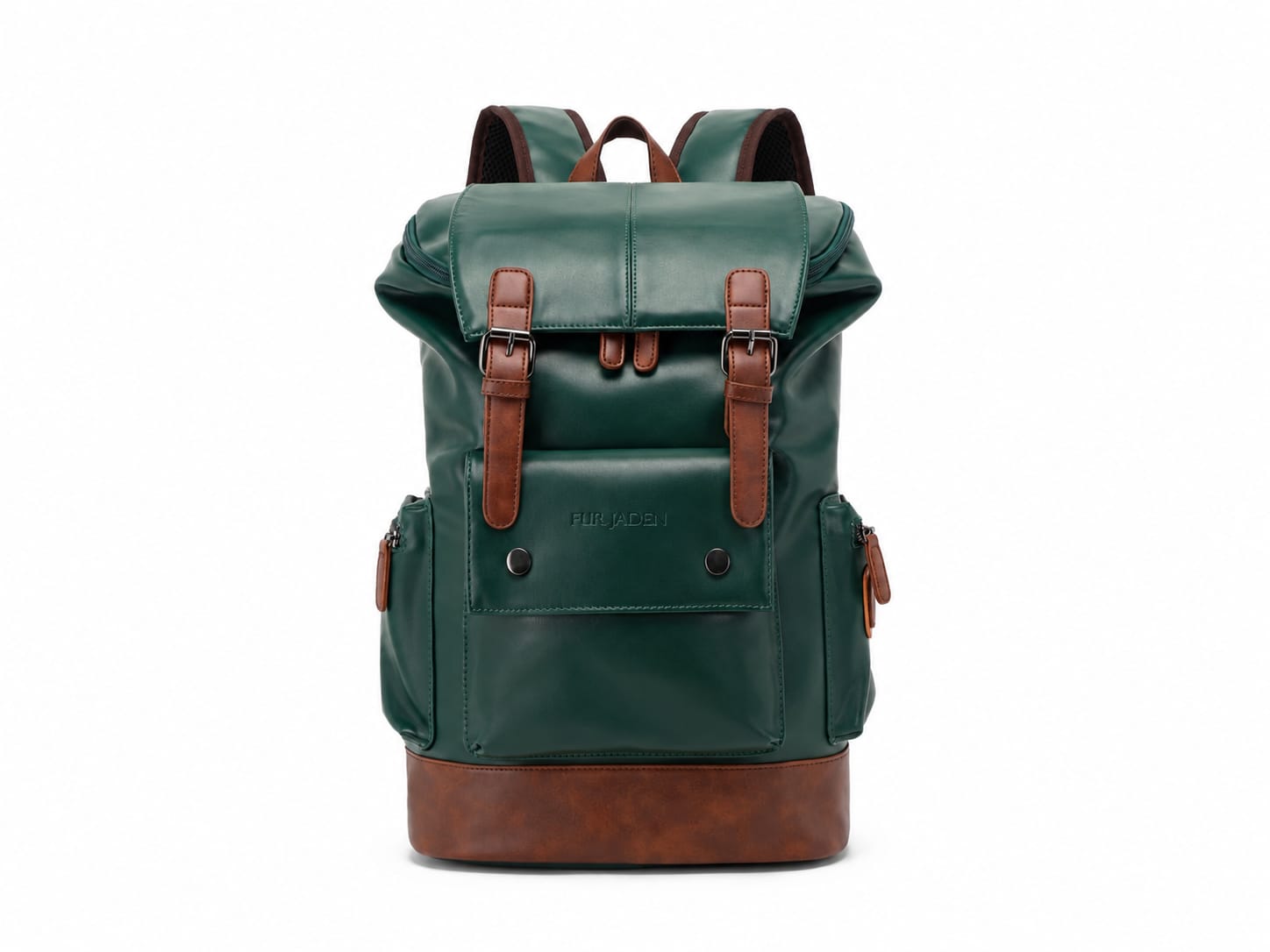 FUR JADEN Premium Textured Leather Laptop Backpack – Green