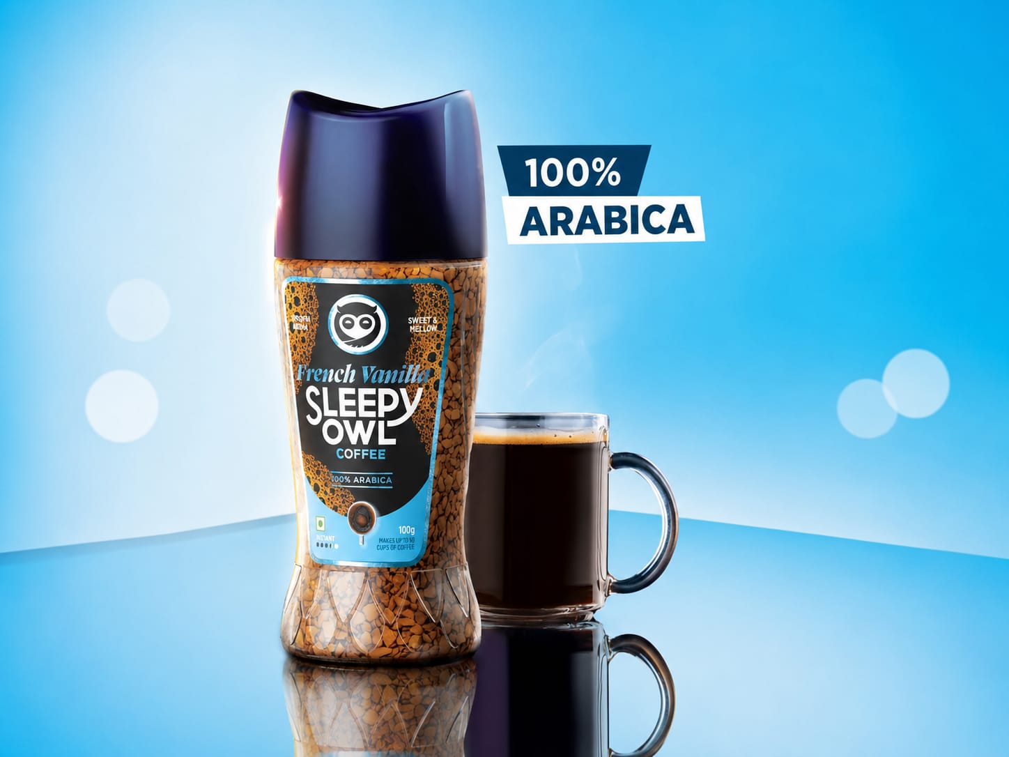 Sleepy Owl French Vanilla 100% Arabica Instant Coffee – 100g